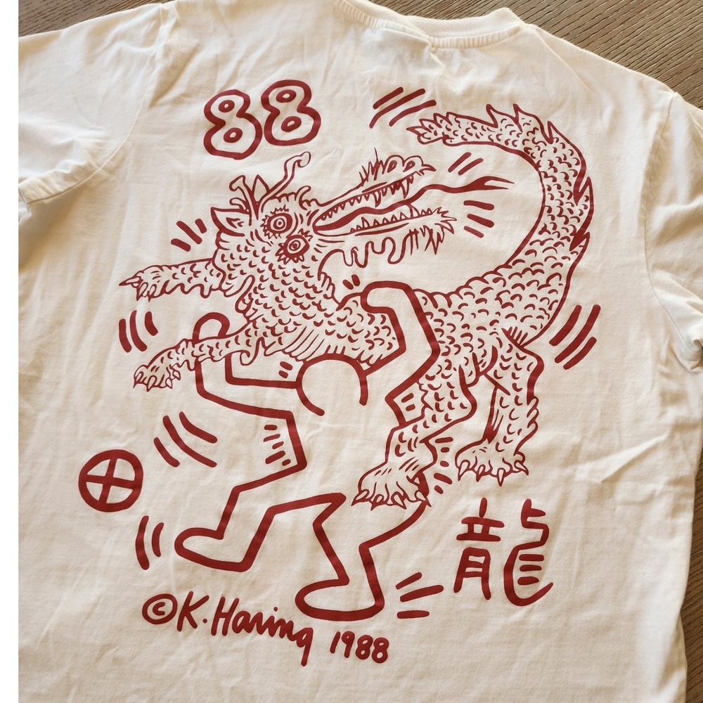 Keith Haring Shoe Dragon Graphic Shirt. LRG Art 88 VTG Inspired. Streetwear Y2K